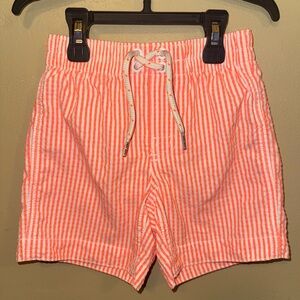 babyGAP Seersucker Orange White Toddler 3T 3 YEAR Recycled Swim Trunks Boys Kids